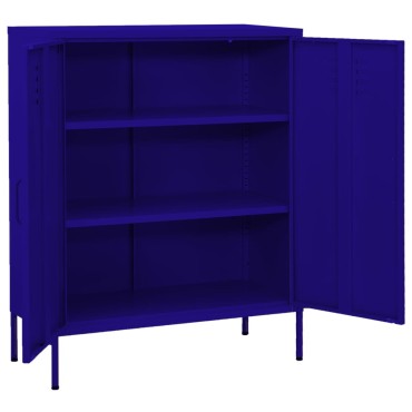 vidaXL Ντουλάπι Αποθήκευσης Ναυτικό Μπλε 80x35x101,5cm Ατσάλινο 1 τεμ.