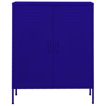 vidaXL Ντουλάπι Αποθήκευσης Ναυτικό Μπλε 80x35x101,5cm Ατσάλινο 1 τεμ.
