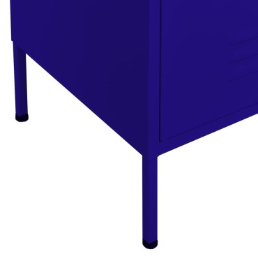 vidaXL Ντουλάπι Αποθήκευσης Ναυτικό Μπλε 80x35x101,5cm Ατσάλινο 1 τεμ.