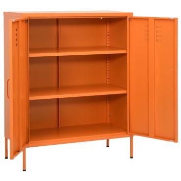 vidaXL Ντουλάπι Αποθήκευσης Πορτοκαλί 80x35x101,5cm Ατσάλινο 1 τεμ.