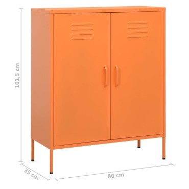 vidaXL Ντουλάπι Αποθήκευσης Πορτοκαλί 80x35x101,5cm Ατσάλινο 1 τεμ.