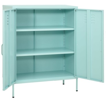 vidaXL Ντουλάπι Αποθήκευσης Χρώμα Μέντα 80x35x101,5cm Ατσάλινο 1 τεμ.