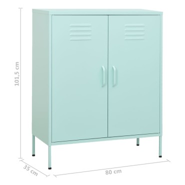 vidaXL Ντουλάπι Αποθήκευσης Χρώμα Μέντα 80x35x101,5cm Ατσάλινο 1 τεμ.