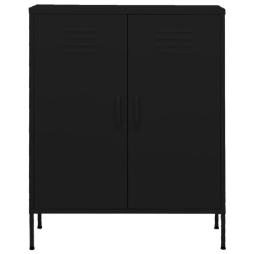 vidaXL Ντουλάπι Αποθήκευσης Μαύρο 80x35x101,5cm Ατσάλινο 1 τεμ.