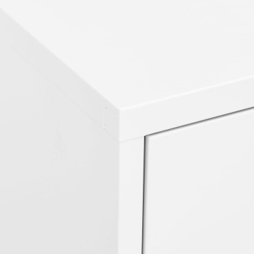 vidaXL Ντουλάπι Αποθήκευσης Λευκό 80x35x101,5cm Ατσάλινο 1 τεμ.