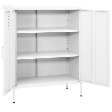 vidaXL Ντουλάπι Αποθήκευσης Λευκό 80x35x101,5cm Ατσάλινο 1 τεμ.