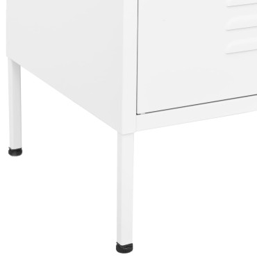 vidaXL Ντουλάπι Αποθήκευσης Λευκό 80x35x101,5cm Ατσάλινο 1 τεμ.