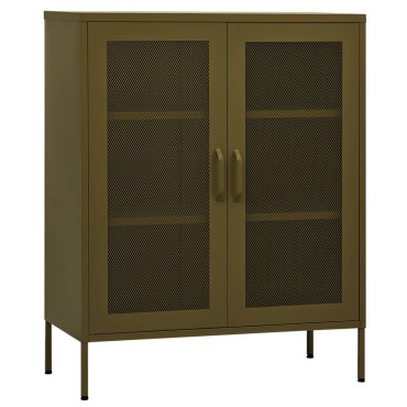 vidaXL Ντουλάπι Αποθήκευσης Πράσινο Λαδί 80x35x101,5cm Ατσάλινο 1 τεμ.