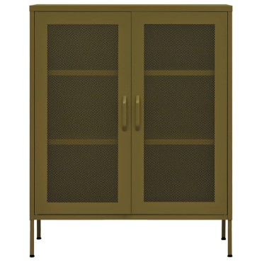 vidaXL Ντουλάπι Αποθήκευσης Πράσινο Λαδί 80x35x101,5cm Ατσάλινο 1 τεμ.