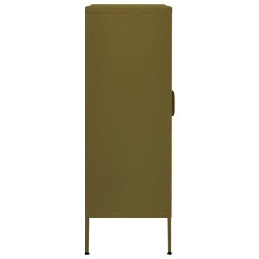 vidaXL Ντουλάπι Αποθήκευσης Πράσινο Λαδί 80x35x101,5cm Ατσάλινο 1 τεμ.