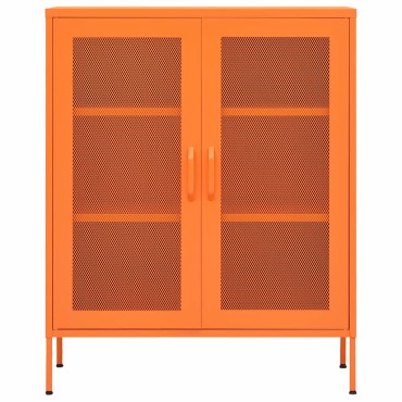 vidaXL Ντουλάπι Αποθήκευσης Πορτοκαλί 80x35x101,5cm Ατσάλινο 1 τεμ.