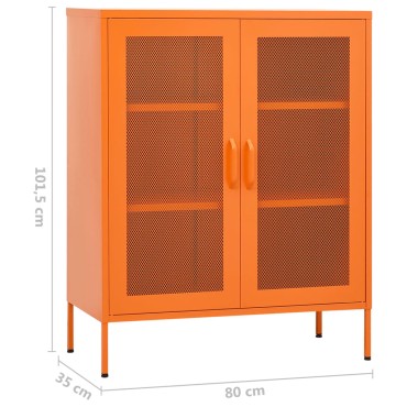 vidaXL Ντουλάπι Αποθήκευσης Πορτοκαλί 80x35x101,5cm Ατσάλινο 1 τεμ.