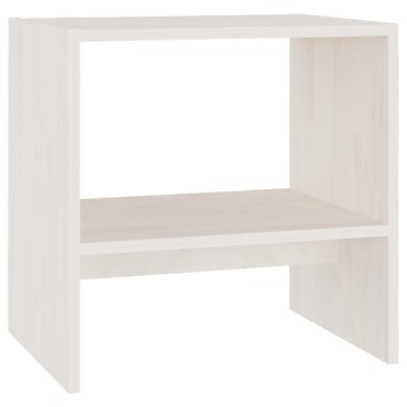 vidaXL Κομοδίνο Λευκό 40x30,5x40cm από Μασίφ Ξύλο Πεύκου 1 τεμ.