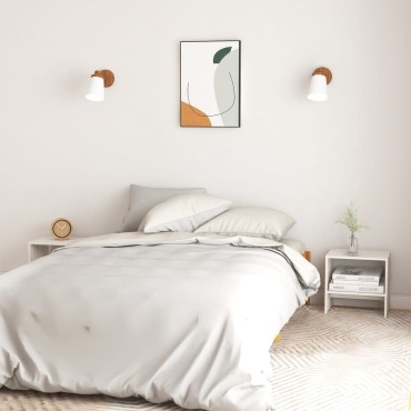vidaXL Κομοδίνο Λευκό 40x30,5x40cm από Μασίφ Ξύλο Πεύκου 1 τεμ.