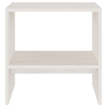 vidaXL Κομοδίνο Λευκό 40x30,5x40cm από Μασίφ Ξύλο Πεύκου 1 τεμ.