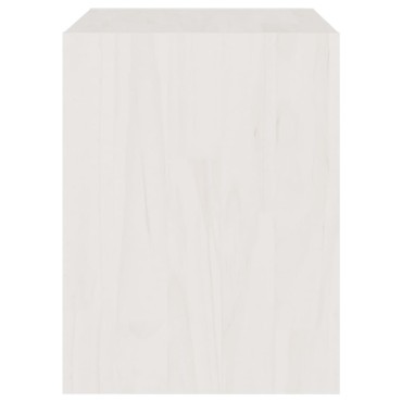 vidaXL Κομοδίνο Λευκό 40x30,5x40cm από Μασίφ Ξύλο Πεύκου 1 τεμ.