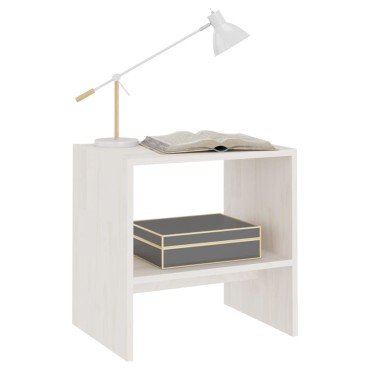 vidaXL Κομοδίνα 2 τεμ. Λευκά 40x30,5x40cm από Μασίφ Ξύλο Πεύκου