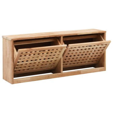 vidaXL Παπουτσοθήκη / Πάγκος 94x20x38cm από Μασίφ Ξύλο Καρυδιάς