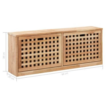 vidaXL Παπουτσοθήκη / Πάγκος 94x20x38cm από Μασίφ Ξύλο Καρυδιάς