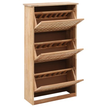 vidaXL Παπουτσοθήκη 55x20x104cm από Μασίφ Ξύλο Καρυδιάς