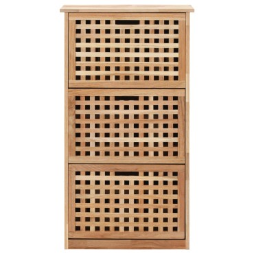 vidaXL Παπουτσοθήκη 55x20x104cm από Μασίφ Ξύλο Καρυδιάς