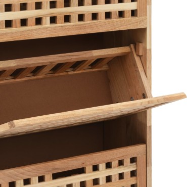 vidaXL Παπουτσοθήκη 55x20x104cm από Μασίφ Ξύλο Καρυδιάς