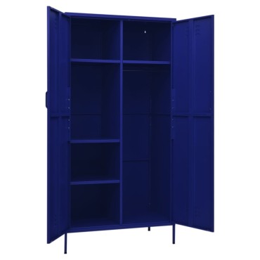 vidaXL Ντουλάπα Ναυτικό Μπλε 90x50x180cm από Ατσάλι 1 τεμ.