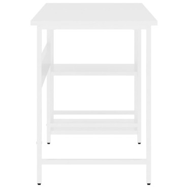 vidaXL Γραφείο Υπολογιστή Λευκό 105x55x72cm από MDF και Μέταλλο 1 τεμ.