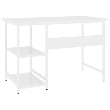 vidaXL Γραφείο Υπολογιστή Λευκό 105x55x72cm από MDF και Μέταλλο 1 τεμ.