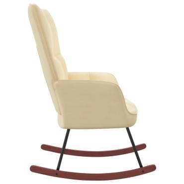 vidaXL Κουνιστή Πολυθρόνα Κρεμ Βελούδινη 61x78x98cm 1 τεμ.