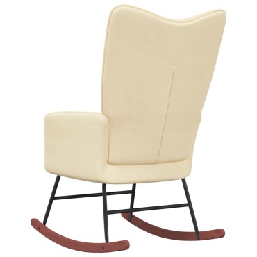 vidaXL Κουνιστή Πολυθρόνα Κρεμ Βελούδινη 61x78x98cm 1 τεμ.