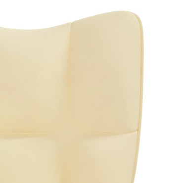vidaXL Κουνιστή Πολυθρόνα Κρεμ Βελούδινη 61x78x98cm 1 τεμ.