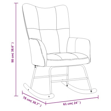 vidaXL Κουνιστή Πολυθρόνα Κρεμ Βελούδινη 61x78x98cm 1 τεμ.