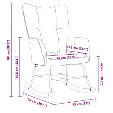 vidaXL Κουνιστή Πολυθρόνα Κρεμ Βελούδινη 61x78x98cm 1 τεμ.