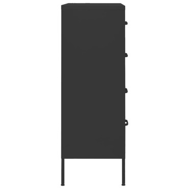 vidaXL Συρταριέρα Μαύρη 80x35x101,5cm από Ατσάλι 1 τεμ.