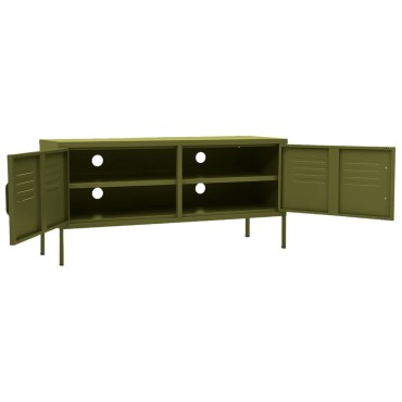 vidaXL Έπιπλο Τηλεόρασης Πράσινο Λαδί 105x35x50cm από Ατσάλι