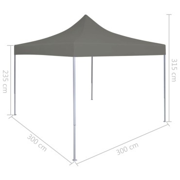 vidaXL Τέντα Εκδηλώσεων Πτυσσόμενη Pop-Up Ανθρακί 3 x 3 μ.