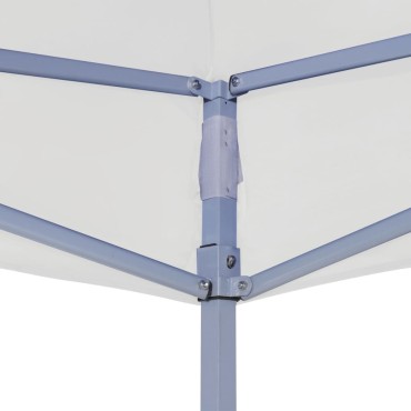 vidaXL Κιόσκι Πτυσσόμενο Επαγγελματικό Λευκό 3 x 3 μ. Ατσάλινο