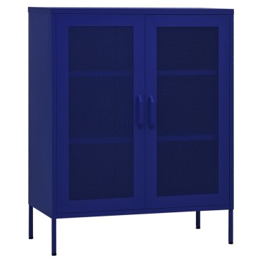 vidaXL Ντουλάπι Αποθήκευσης Ναυτικό Μπλε 80x35x101,5cm Ατσάλινο 1 τεμ.