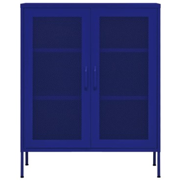 vidaXL Ντουλάπι Αποθήκευσης Ναυτικό Μπλε 80x35x101,5cm Ατσάλινο 1 τεμ.