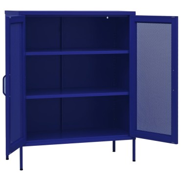 vidaXL Ντουλάπι Αποθήκευσης Ναυτικό Μπλε 80x35x101,5cm Ατσάλινο 1 τεμ.