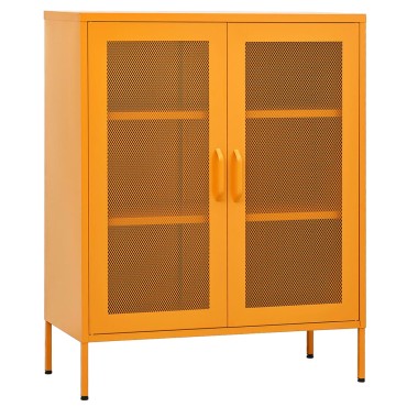 vidaXL Ντουλάπι Αποθήκευσης Μουσταρδί 80x35x101,5cm Ατσάλινο 1 τεμ.