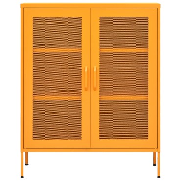 vidaXL Ντουλάπι Αποθήκευσης Μουσταρδί 80x35x101,5cm Ατσάλινο 1 τεμ.