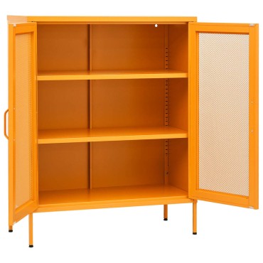 vidaXL Ντουλάπι Αποθήκευσης Μουσταρδί 80x35x101,5cm Ατσάλινο 1 τεμ.