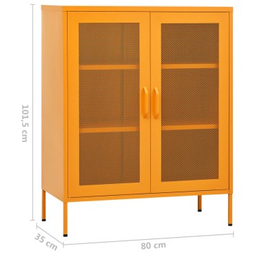 vidaXL Ντουλάπι Αποθήκευσης Μουσταρδί 80x35x101,5cm Ατσάλινο 1 τεμ.