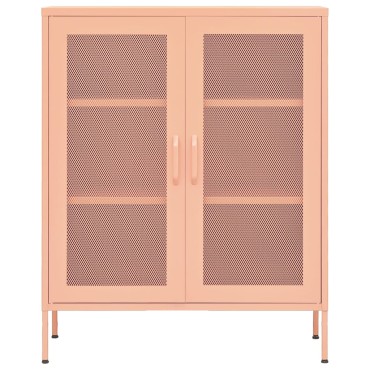 vidaXL Ντουλάπι Αποθήκευσης Ροζ 80x35x101,5cm Ατσάλινο 1 τεμ.