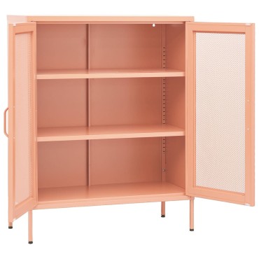 vidaXL Ντουλάπι Αποθήκευσης Ροζ 80x35x101,5cm Ατσάλινο 1 τεμ.