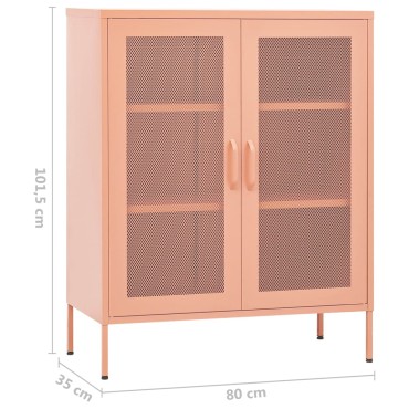 vidaXL Ντουλάπι Αποθήκευσης Ροζ 80x35x101,5cm Ατσάλινο 1 τεμ.