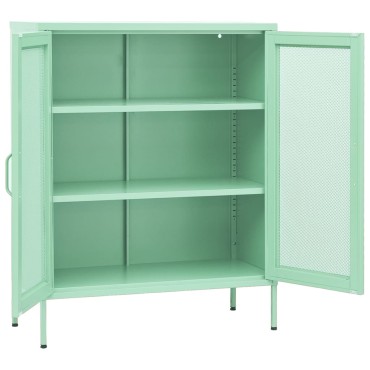 vidaXL Ντουλάπι Αποθήκευσης Χρώμα Μέντα 80x35x101,5cm Ατσάλινο 1 τεμ.