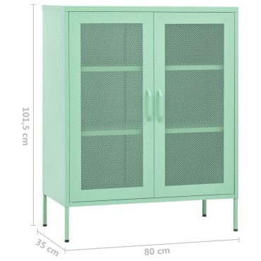 vidaXL Ντουλάπι Αποθήκευσης Χρώμα Μέντα 80x35x101,5cm Ατσάλινο 1 τεμ.